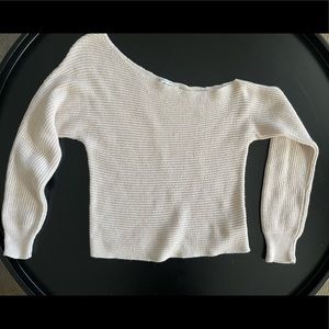 American Eagle Off-the-Shoulder Cream Sweater
